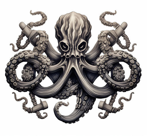 Octopus anchor urban fantastic intense tattoo design