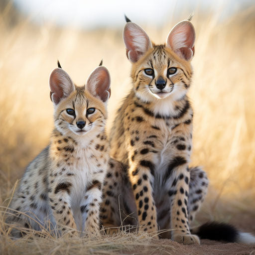 Two serval cats