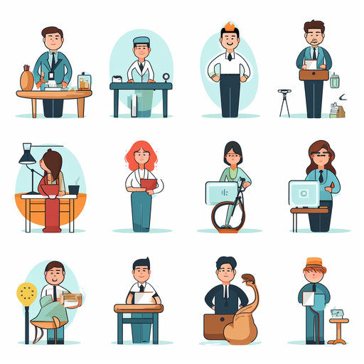 Minimalist career icon on white background