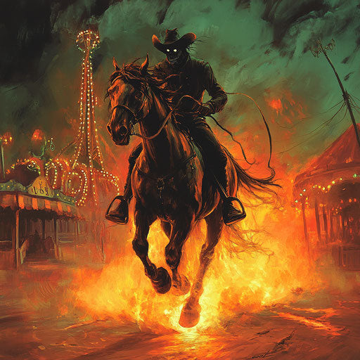 Headless rider in haunted carnival