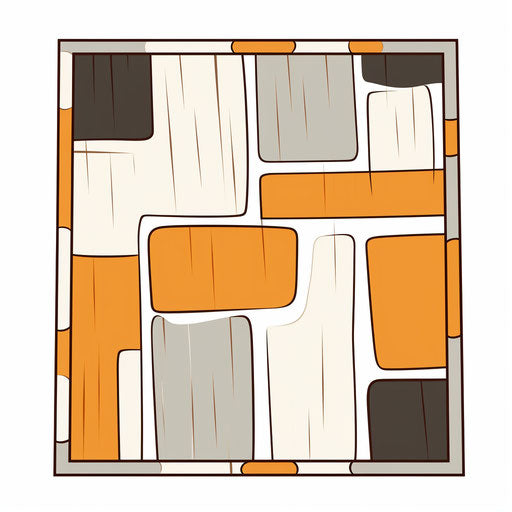 Minimalist Floor Illustration on White Background