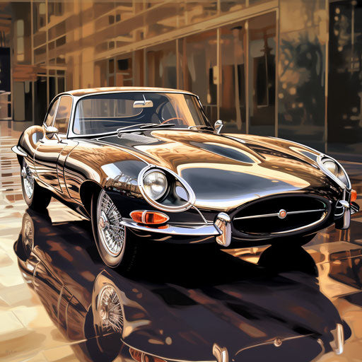 Jaguar E-Type car chrome