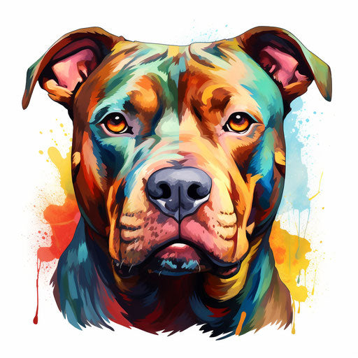Pitbull illustration in the style of oil painting