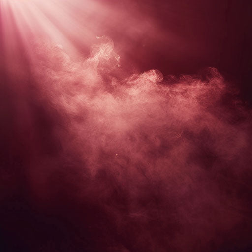 Hyper-realistic fog clipart on a flat, rich burgundy background