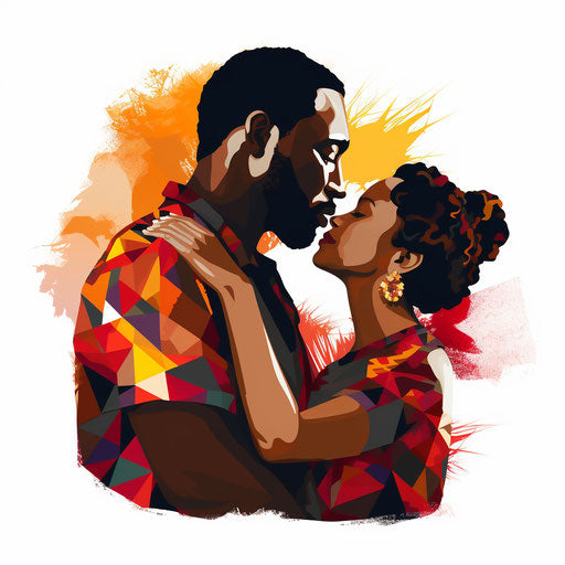 Juneteenth clipart in the style of Chiaroscuro Art, on a white background