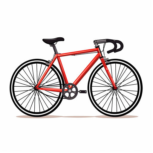 Bicycle illustration in minimalist style, on white background