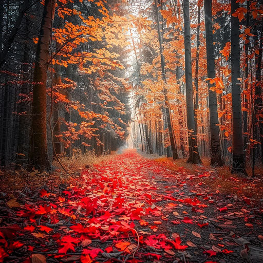 Autumnal path through the forest