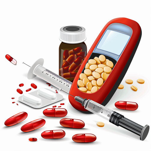 Realistic diabetes clipart, white background