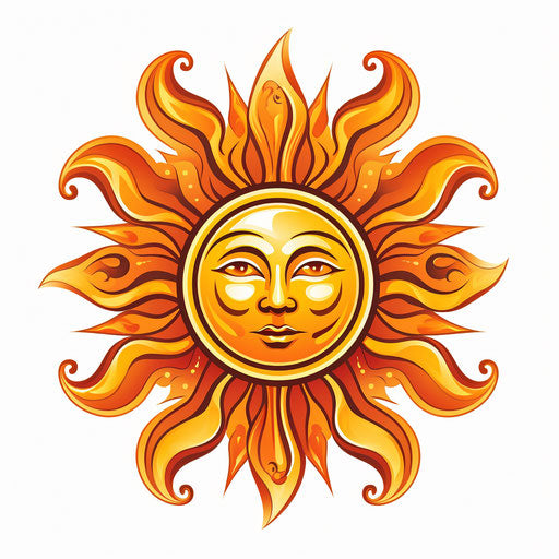 Chiaroscuro Art: sun clipart on white background