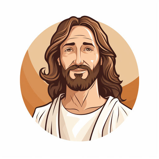 Minimalist-style Jesus clipart on white background