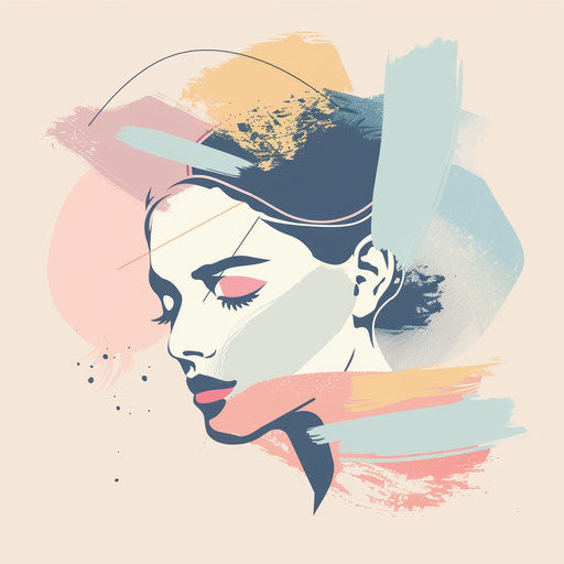 Fashionable creative logo with pastel background and chic elements