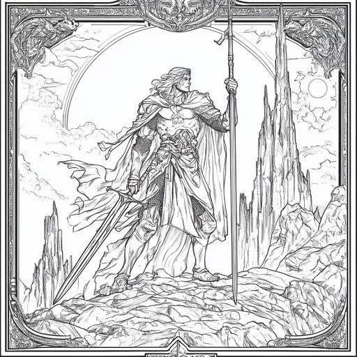 Gothic heroic figures with dark epic backgrounds