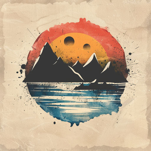 Hand-drawn app logo with rustic background and artistic elements