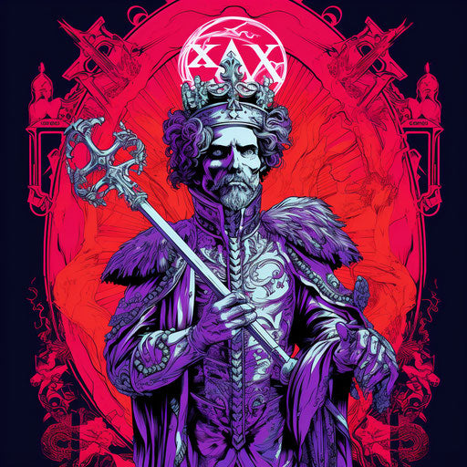 The king with the cross, St John, minimalist line art