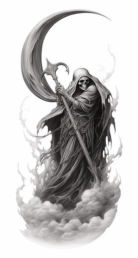 Rich Grim Reaper Tattoo Sketches