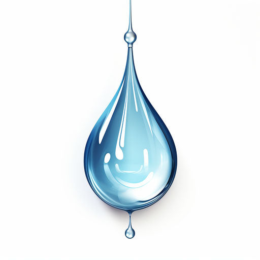 Raindrop illustration in the style of Chiaroscuro Art, on white background