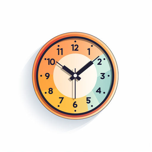 Clock clipart in Minimalist style, on white background