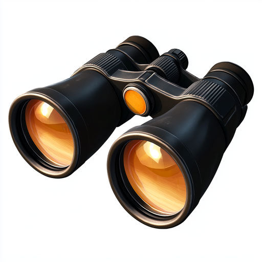 Realistic clipart of binoculars icon, high resolution, isolated