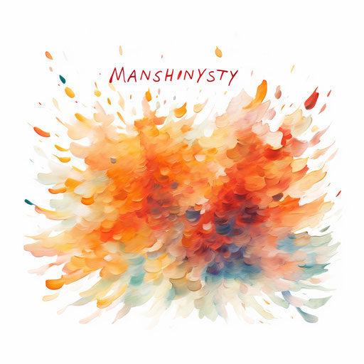 Happy Monday clipart in the style of Impressionistic Art, on a white background