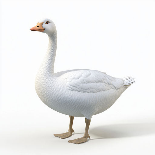 3D goose on flat white background