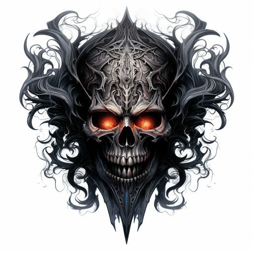 Skull designs for tattoo inspiration, dark fantasy creatures