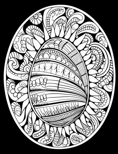 Easter egg coloring page in black and white