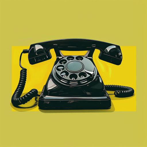 Telephone clipart on chartreuse background, photo realism