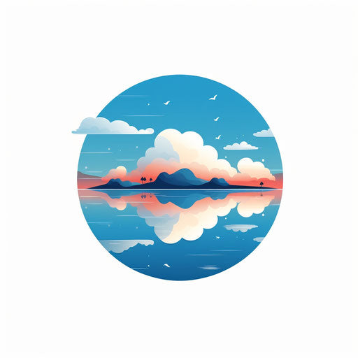 Minimalist style sky illustration on white background