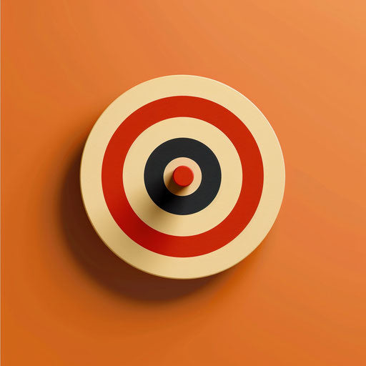 Realistic target clipart on sunset orange background
