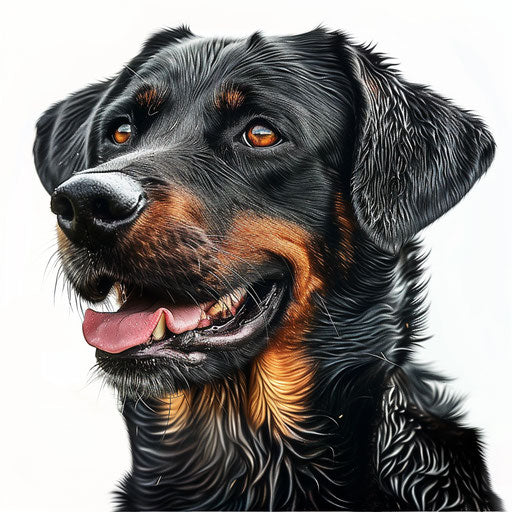 Realistic dog clipart on flat white background