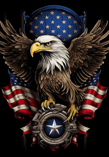 Eagle in America: FBI and USA, tattoo-inspired, political and social commentary
