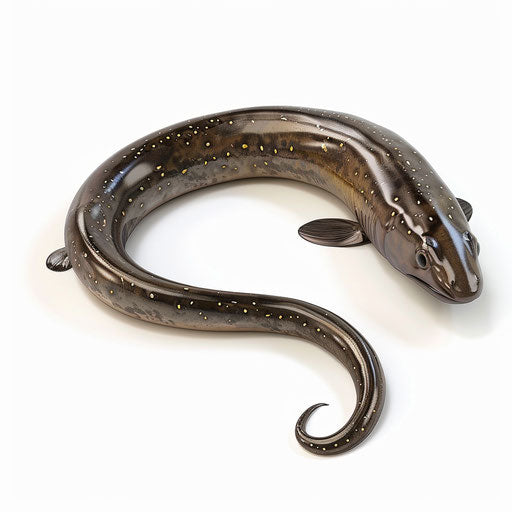 Eel clipart in photo realistic style with flat white background