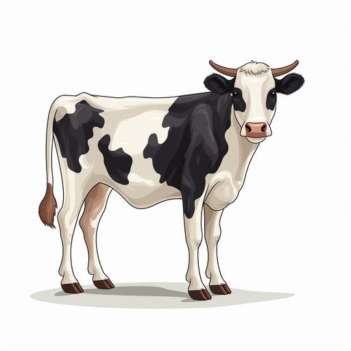 Cow clipart in the style of Minimalist, on a white background