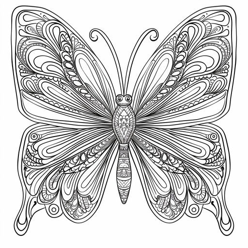 Butterfly with intricate symmetrical patterns on its wings