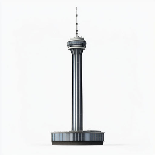 3D tower on white background in photorealistic style