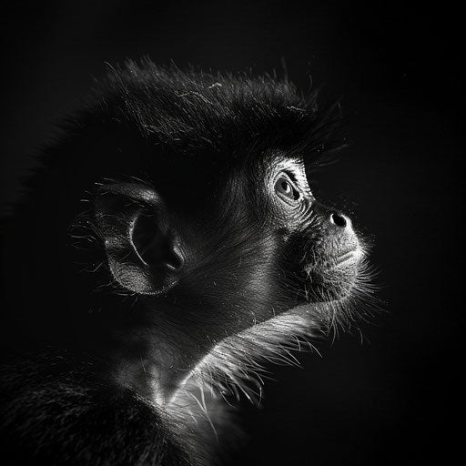 Delicate Elegance: Spider monkey in black and white