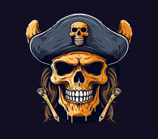 Skull and crossbones pirate skull vector