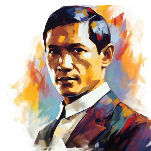 Jose Rizal clipart in the style of Oil painting, on a white background