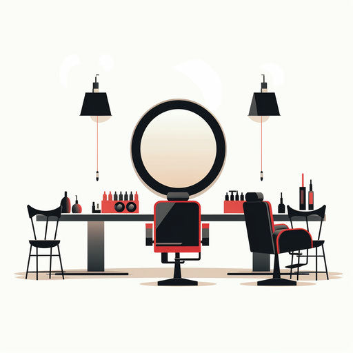 Minimalist living room on white background