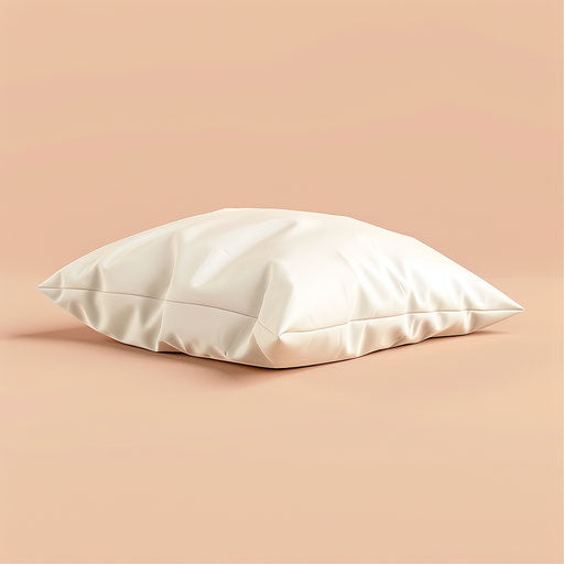 Realistic style pillow clipart on pastel peach background