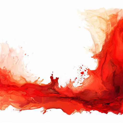 Red border in Oil painting style, on white background