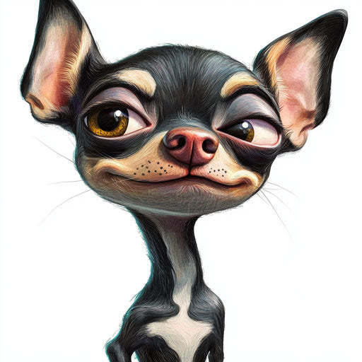 High-Resolution Chihuahua Caricature Clipart in 4K PNG
