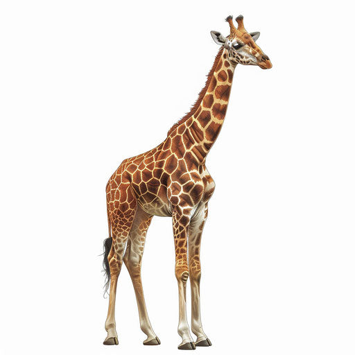 Giraffe clipart in photo realistic style against white