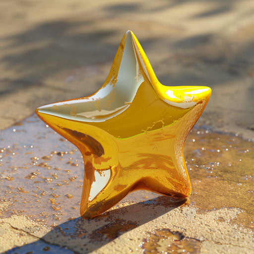 Golden star in storybook style, commission for, frequent yellow