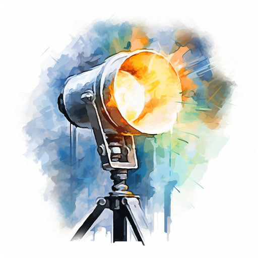 Spotlight clipart in the style of Impressionistic Art, on white background