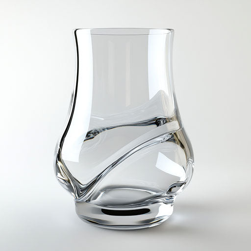 Realistic depiction of a water glass, high resolution, isolated