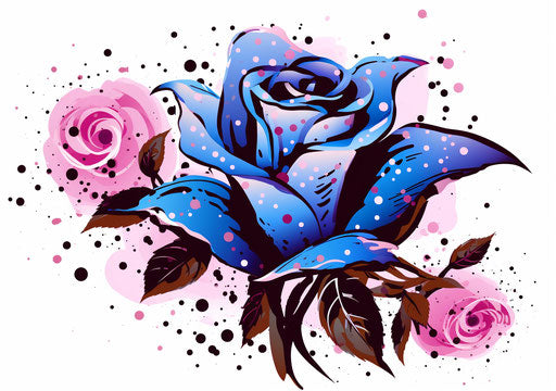 Hand drawn purple lily rose vector illustration