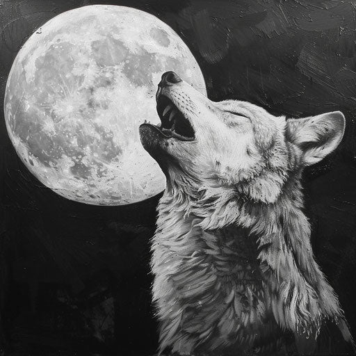 Howling wolf under the moon David Palumbo style