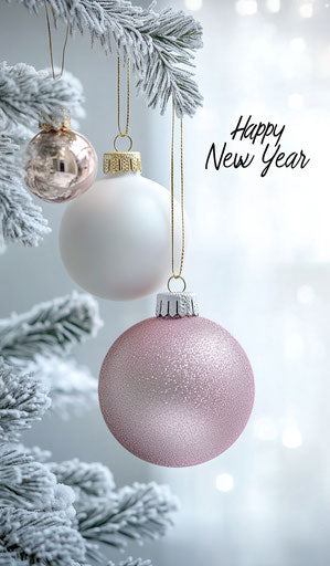 White and gold Christmas tree decorations, romantic atmosphere