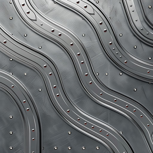 Flat metallic background showcases realistic roadmap clipart